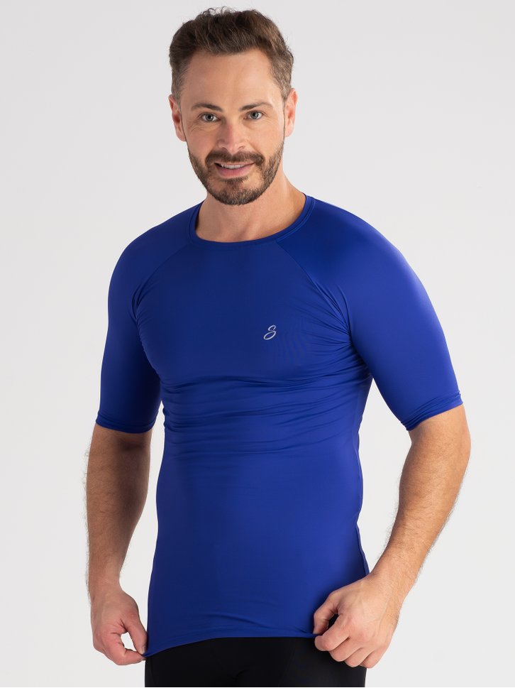 Camisa Térmica Masculina Poliamida Azul Savancini (F135)