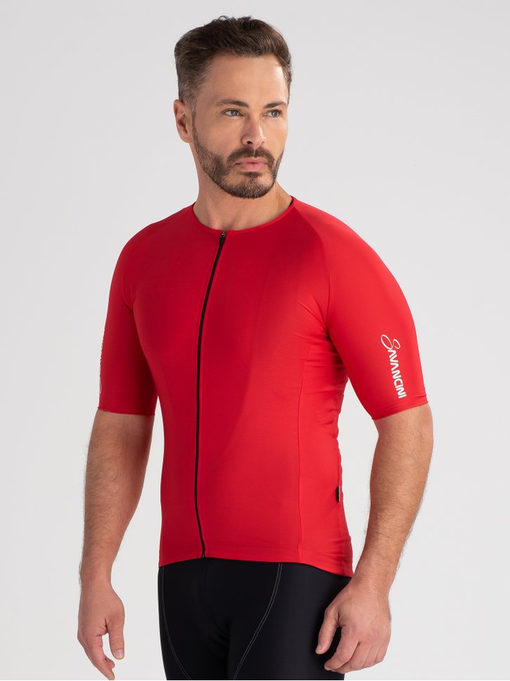 camisa ciclismo masculina fit savancini pro vermelha 4110 lat