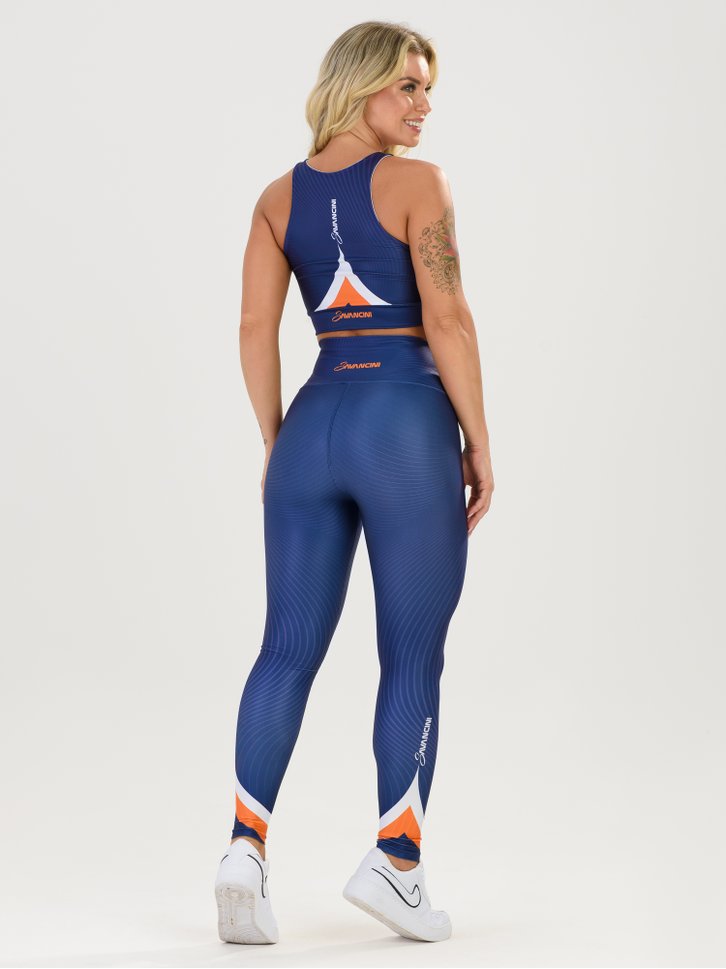 Conjunto Legging e top roupa Fitness para Academia Feminina - Azul Piscina
