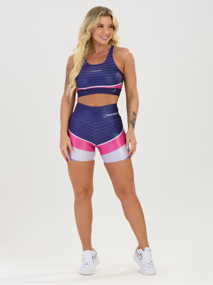 conjunto feminino Fitness Academia esporte. shorts + top com bojo blogueira  veste muito bem no corpo ,(ZERO TRANSPARÊNCIA)