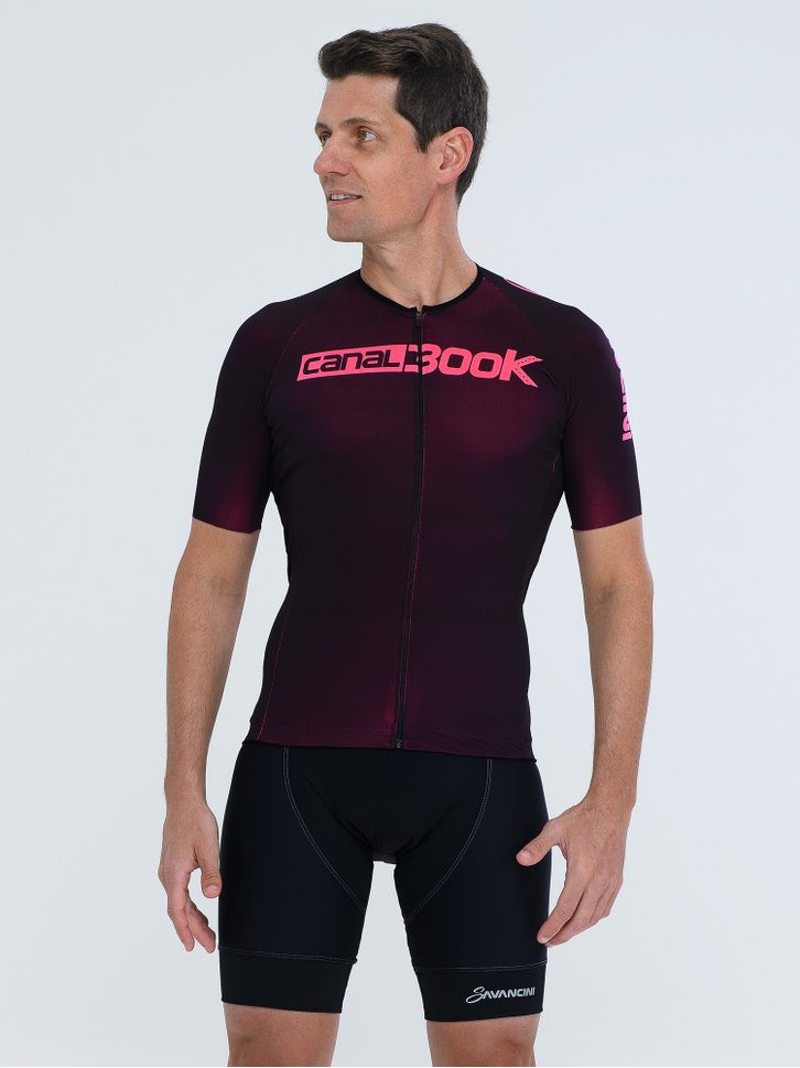 camisa ciclismo masculina 300k black rosa 4110b