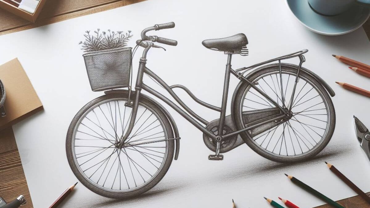 como desenhar uma bicicleta
