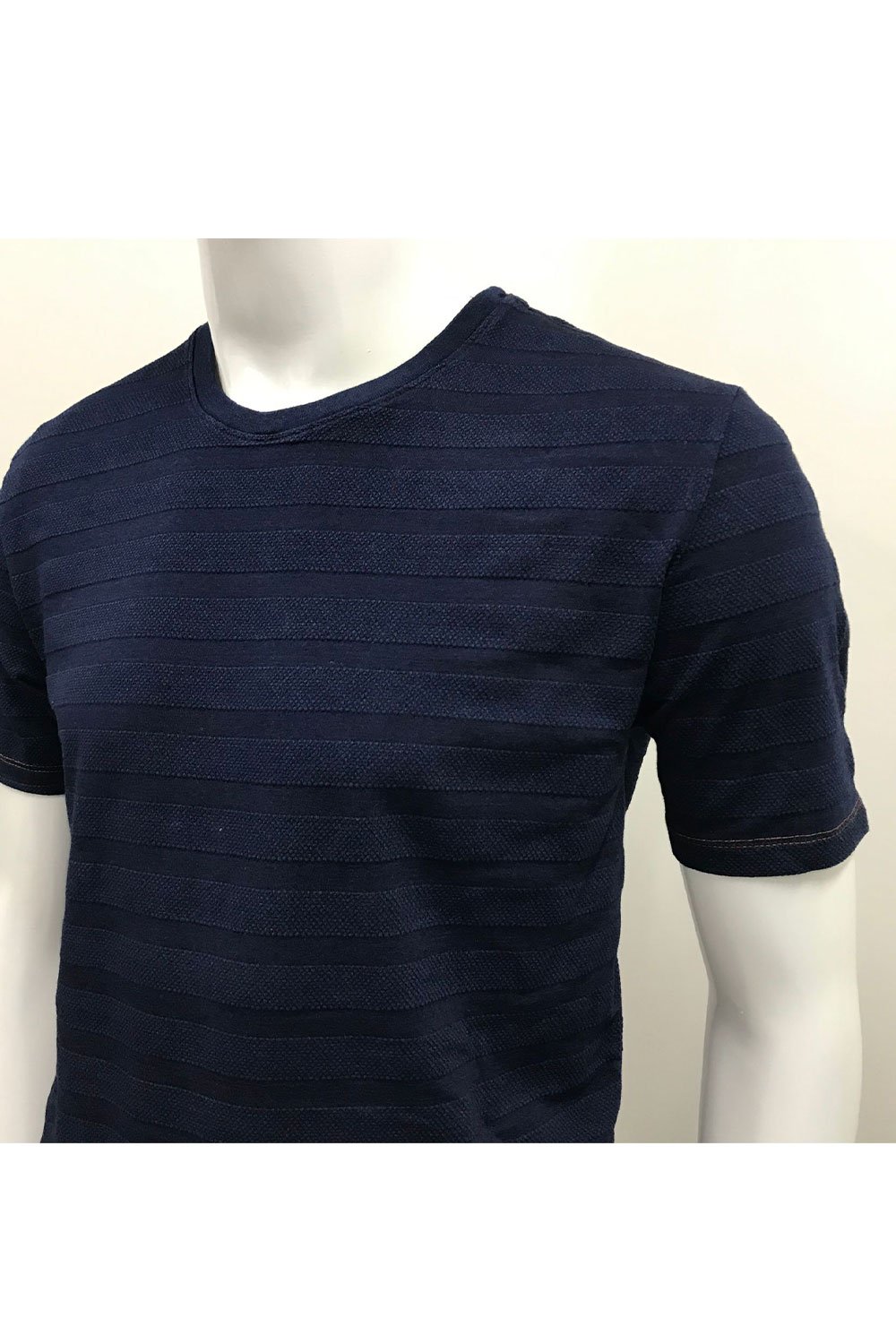 camiseta masculina marinho amaciado meia malha denim stonada seeder se0301107 di0247