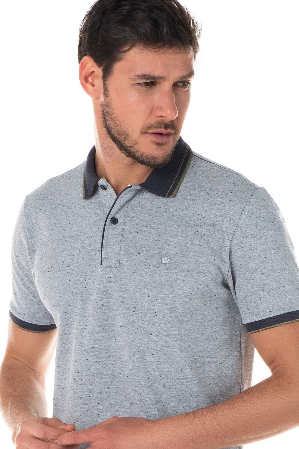 polo masculina mescla claro piquet botone com retilinea em favo peitilho com filete embutido seeder se0101595 di0009 7