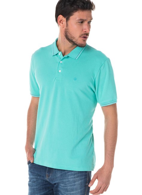 Polo Masculina em Piquet Cor Turquesa Polo Masculina em Piquet Cor Turquesa