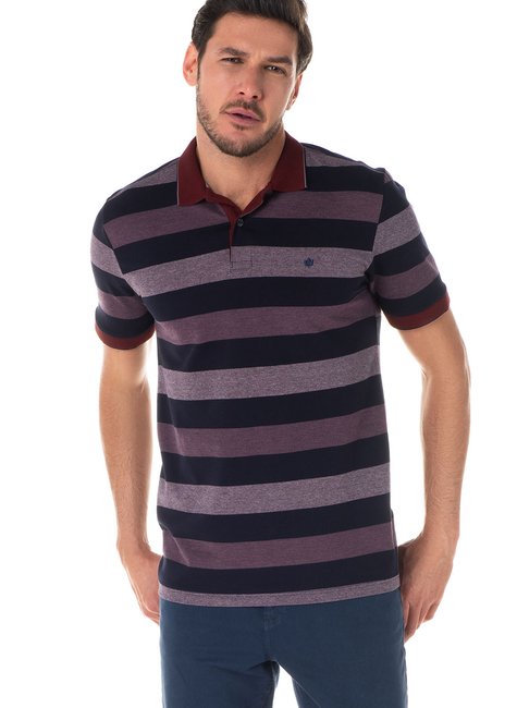 Polo Masculina Piquet Listrado Rosê Polo Masculina Piquet Listrado Rosê