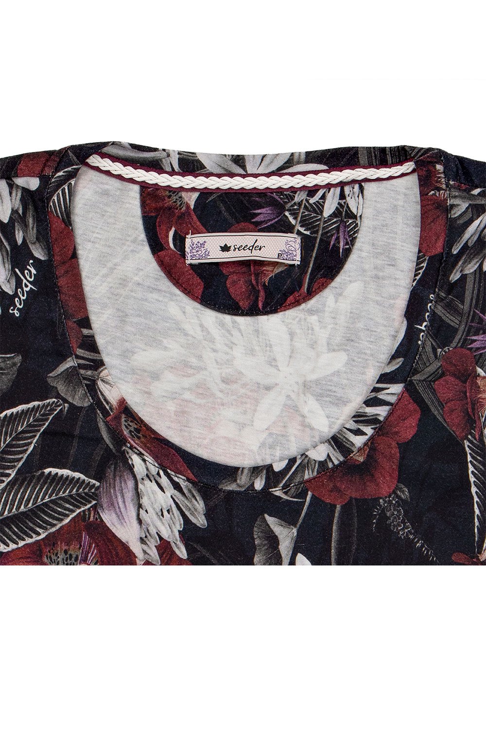 camiseta feminina meia malha estampa digital floral se0302038 fl 2
