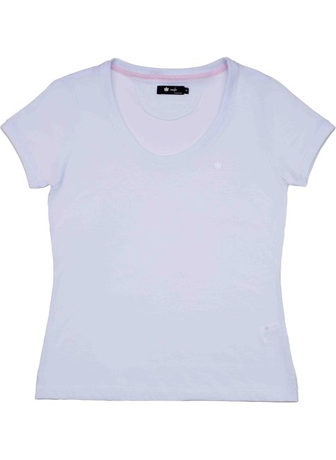 Camiseta Feminina Meia Malha Pima Branco Camiseta Feminina Meia Malha Pima Branco
