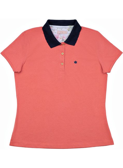 camisa femenina flamingo com marinho meia malha dots seeder frente se0102116 dt0112