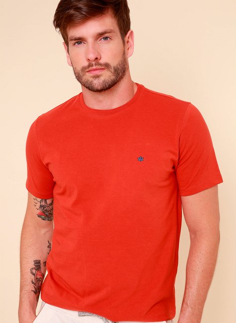 camiseta masculina basica de malha slim fit vermelha se0301172 vm0055 7