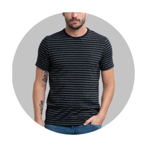 camiseta masculina slim fit malha listrada preto mescla se0301212 di0002 2