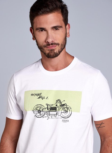 camiseta masculina basica careca branca estampa moto neom se0301189 di0001 2