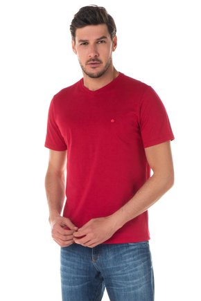 Camiseta Básica Masculina Slim Fit Vermelho