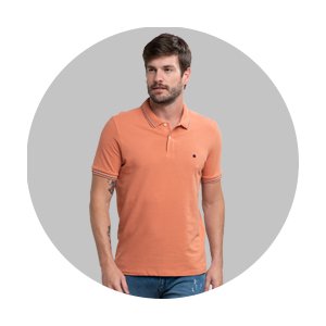 polo masculina slim fit basica laranja queimado se0101640 lr0033