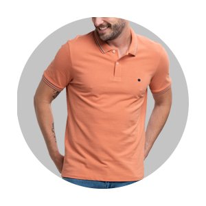 polo masculina slim fit basica laranja queimado se0101640 lr0033