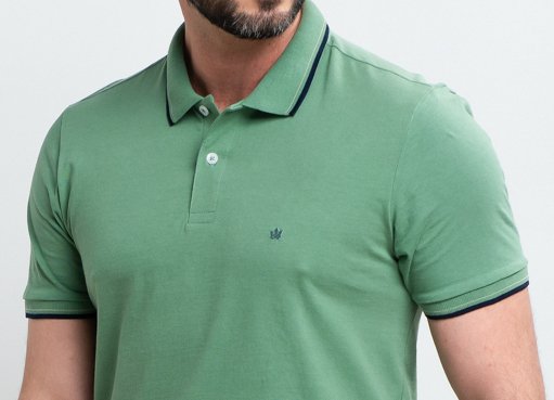 polo masculina basica regular fit malha verde se0101641 vd0103 6