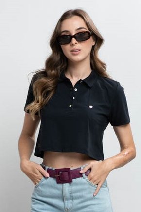 polo feminina cropped preta se0102128 di0002
