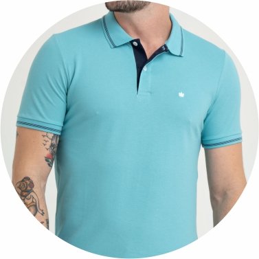 polo masculina piquet com elastano azul turquesa se0101642 az0628 7