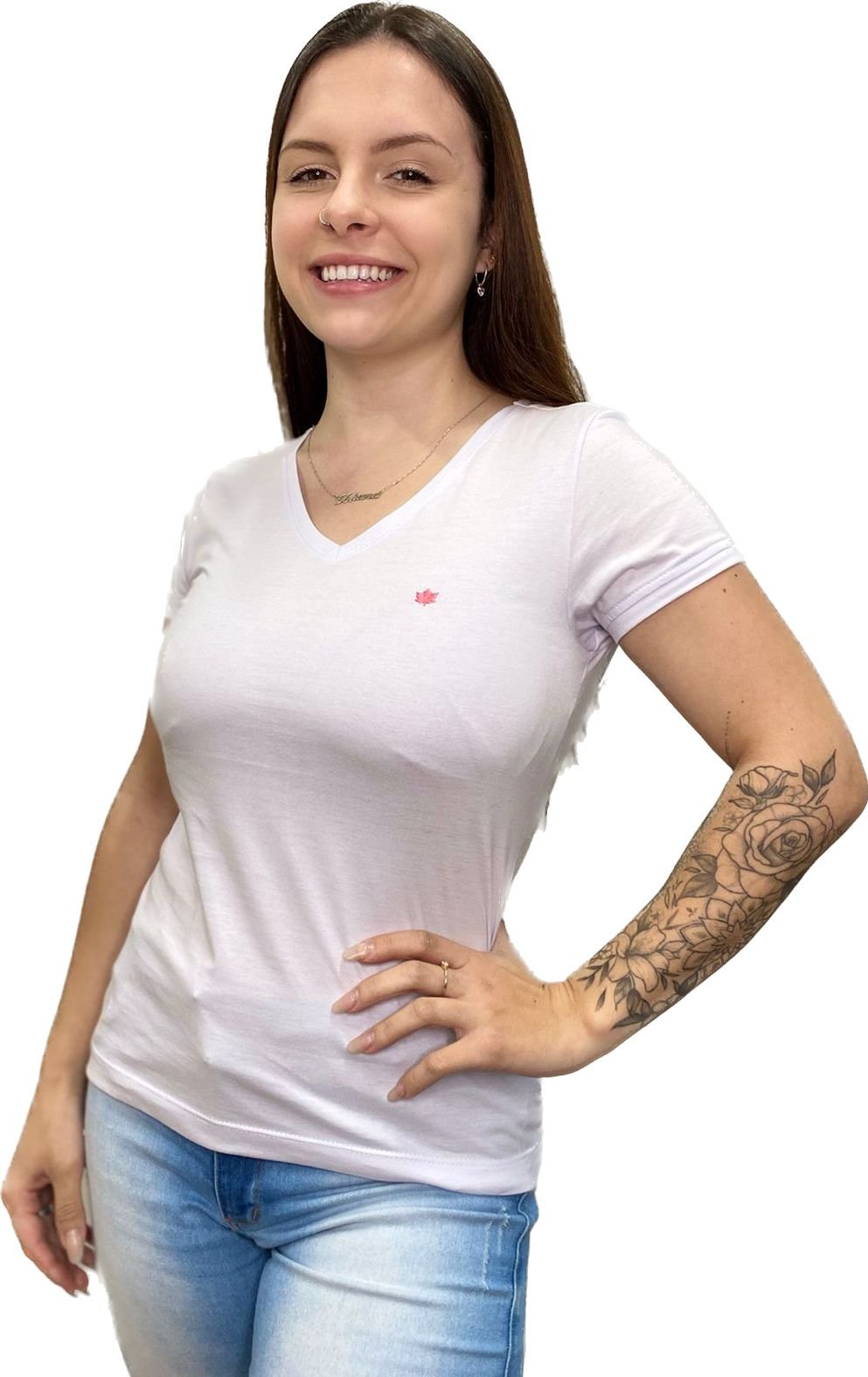 camiseta feminina slim fit meia malha branca se0302048 di0001 5