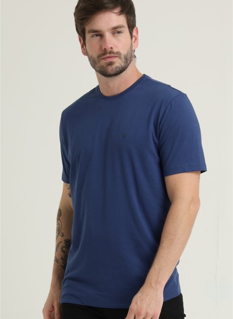 camiseta masculina basica meia malha azul navy se0301220 az0078 5