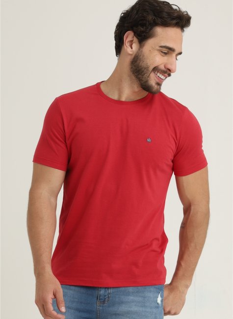 Camiseta Básica Masculina Slim Fit Vermelho