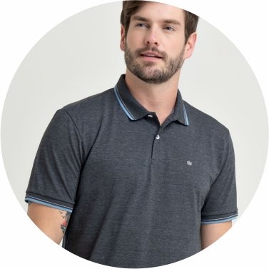 polo masculina meia malha mescla chumbo se0101641 di0010 8