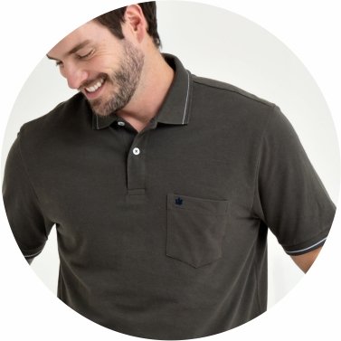 polo masculina piquet com bolso se0101643 vd0096