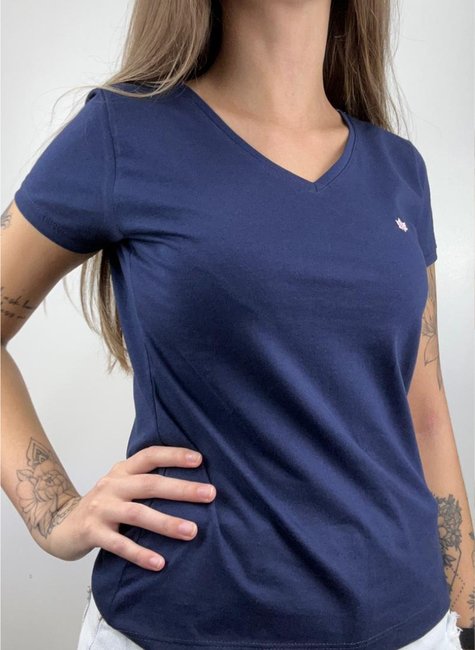 camiseta feminina basica slim fit azul se0302048 az0001 4