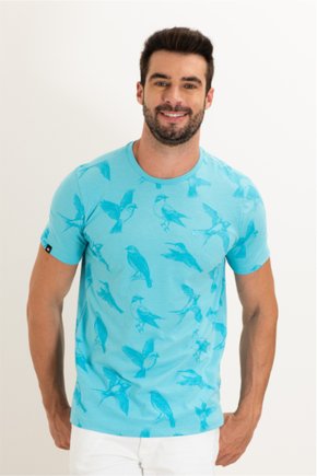 Camiseta Masculina Básica Regular Fit Classic Blue