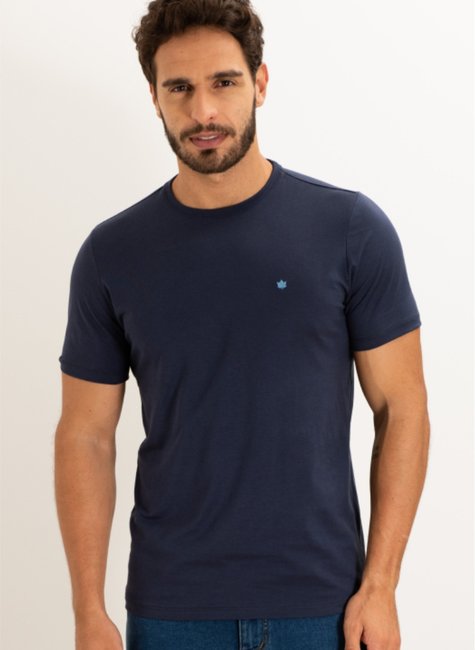 t shirt masculina meia malha slim fit azul se0301240 az0001 35