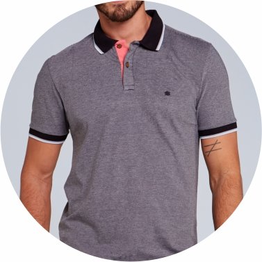 polo masculina malha listrada preta se0101627 di0002