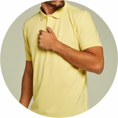camisa polo masculina amarelo claro piquet pima com retilinea lisa seeder se0101540 am0018 1
