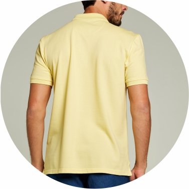 camisa polo masculina amarelo claro piquet pima com retilinea lisa seeder se0101540 am0018 2