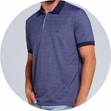 polo masculina malha jacquard azul se0101614 di0192