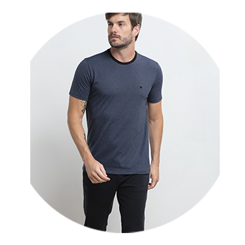 camiseta masculina com listras finas azul medio com marinho se0301211 di0314