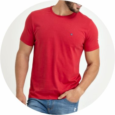 camiseta masculina slim fit malha vermelho escuro se0301221 vm0057