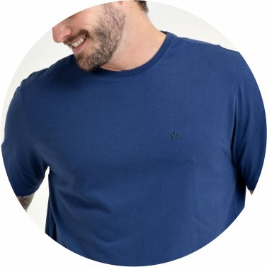 camiseta masculina basica meia malha azul navy se0301220 az0078 7