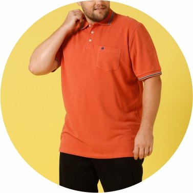 polo masculina plus size piquet regular fit laranja bolso se0105053 lr0035 14
