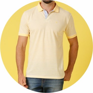 polo mascullina regular fit amarela listrada se0101669 am0018 22