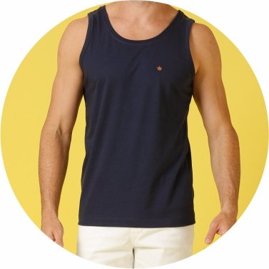 Camiseta Regata Masculina em Malha Azul