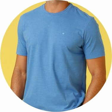 Camiseta Masculina Básica Regular Fit Classic Blue