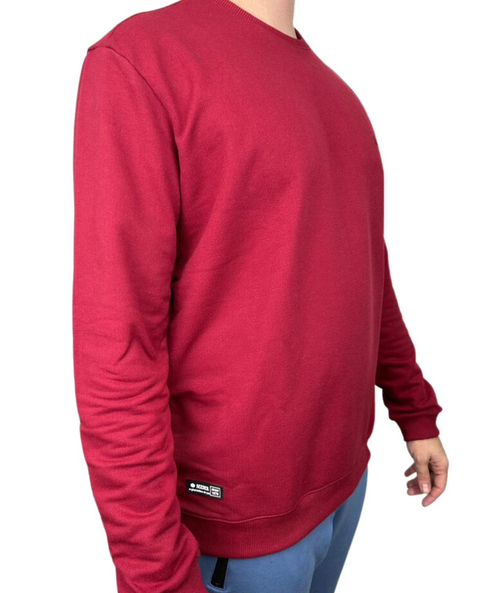 Blusa Masculina Manga Longa De Moletom Piquet Cor Vermelho