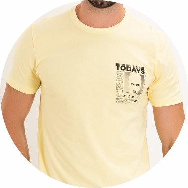 t shirt masculina meia malha regular fit amarela se0301228 am0029 15
