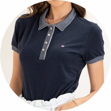 polo feminina piquet slim fit azul marinho se0102130 az0001 29