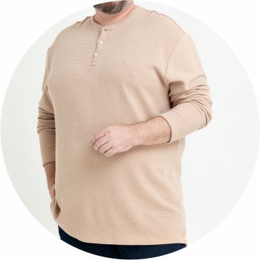 blusa masculina plus size manga longa regular fit canelado bege se0705002 bg0029 7