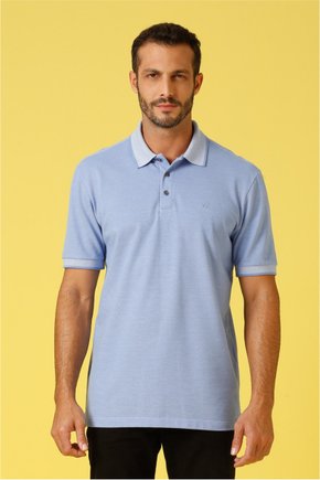 polo masculina piquet binado regular fit azul celeste se0101750 az0669 2