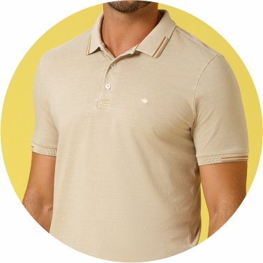 polo masculina meia malha estonada regular fit bege se0101753 pt0148 6