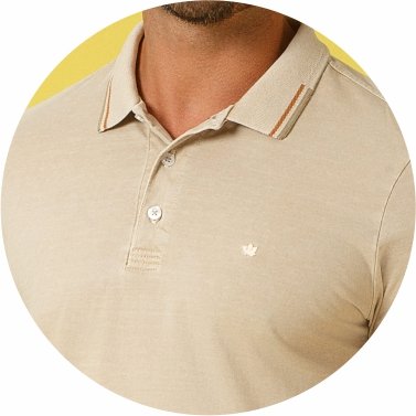 polo masculina meia malha estonada regular fit bege se0101753 pt0148 7