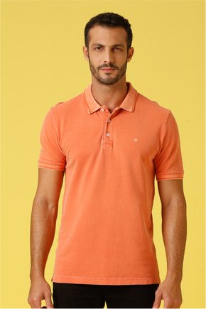 polo masculina piquet estonado slim fit laranja se0101754 pt0154 4