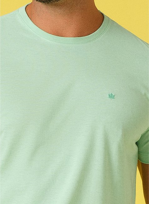 t shirt masculina meia malha mescla regular fit verde se0301296 vd0141